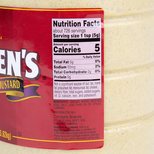 Gulden's 8 Lbs (3.62 Spicy Brown Mustard - kg)F