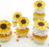 '-Set 12 Sugar Robot - Edible Sunflowers for cake decorating - Large Size - Edible flowers cake decorations - Premium