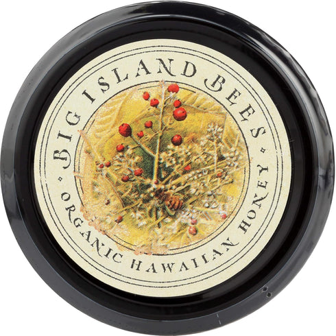 (9 oz Organic Wilelaiki (Hawaiian Christmas Berry) Raw Honey, Single Floral Variety by Big Island Bees Glass Jar)