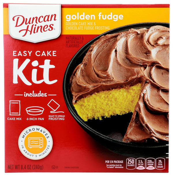 Duncan Hines Golden Fudge Cake Mix Easy Cake Kit, 8.4 OZ