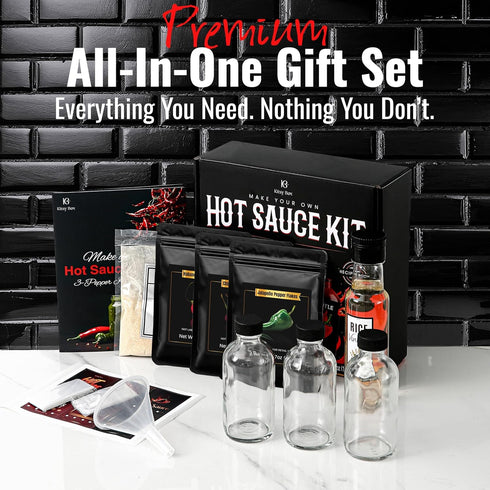 3 Set Hot Sauce Making Kit - Variety Peppers (Mild to Hot) with Accessories to Make Your Own Hot Sauce Kit For Adults