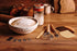 BAKERIA 9" Set Round Banneton Bread Proofing Basket with Starter Jar, Linen Liner, Bread Lame, Dough & Bench Scraper