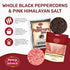 Spicy World 16 Oz 1.75 LB (28 Oz) Whole Black Peppercorns + Himalayan Pink Salt Coarse