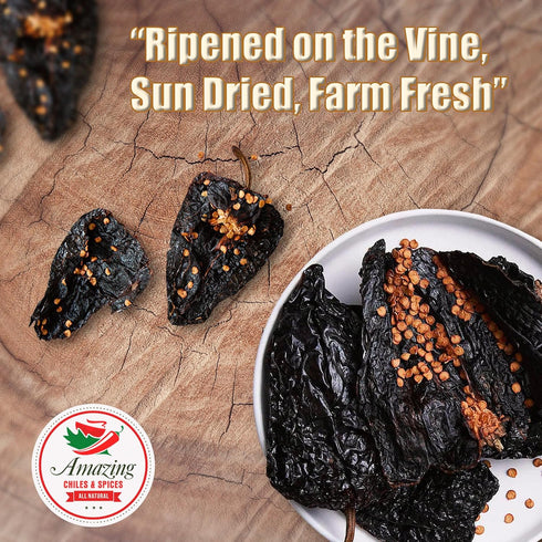 Dried Ancho Chiles Peppers 4 oz, Natural & Premium for Authentic Mexican Mole, Sauces, and Salsas