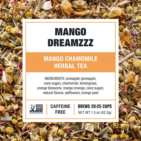 Tiesta Tea - Mango Dreamzzz Chamomile Loose Leaf Herbal Tea, Relaxing Chamomile & Lemongrass Blend, Caffeine-Free, 1.5