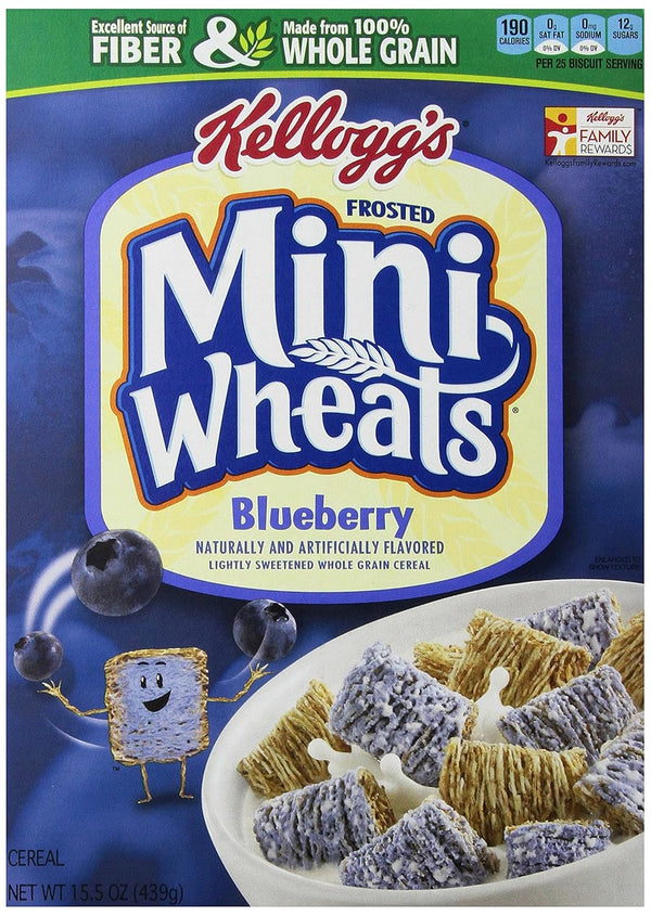 Kellogg's Frosted Mini Wheats Bite Size Blueberry Muffin 15.5-ounce (Pack of 4)