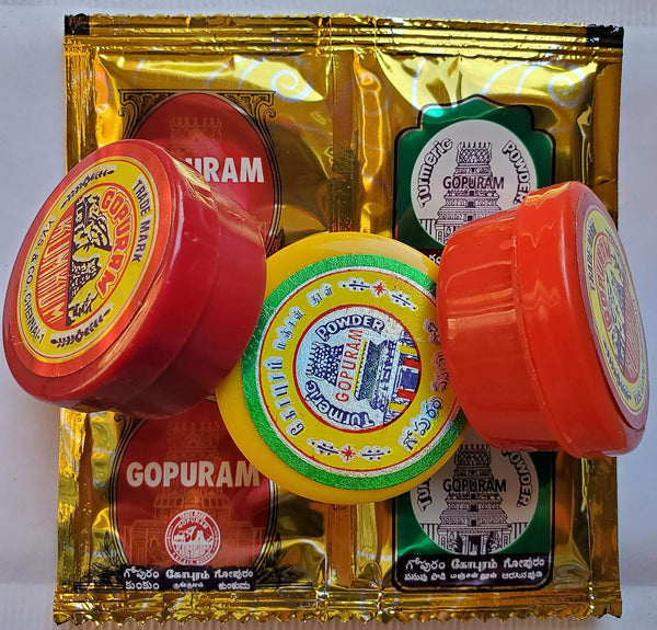 Gopuram Haldi Sindoor, 30 GM Pack (3 x 10 GM Tin)