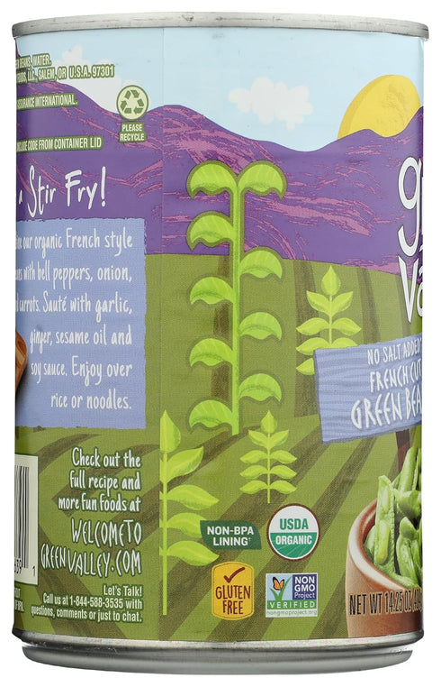 14.25 OZ GREEN VALLEY Organic French Style Green Beans
