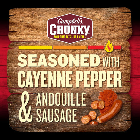 Gumbo,18.8 oz Can,(Pack 4) Campbell's Chunky Soup,Spicy Chicken and Sausage