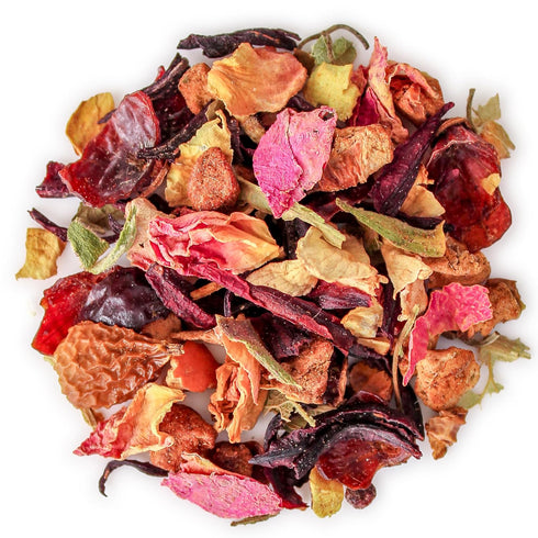 3550 Teabloom Rose and Raspberry Loose Leaf Herbal Tea with Rose Petals & Berries | Floral Fruit Caffeine-Free Blend |