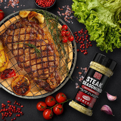 5.5oz Steak Seasoning Pizza Seasoning Blend Mix - Gluten Free & Low Sodium Italian Seasonings for Beef & Ribeye Steaks.