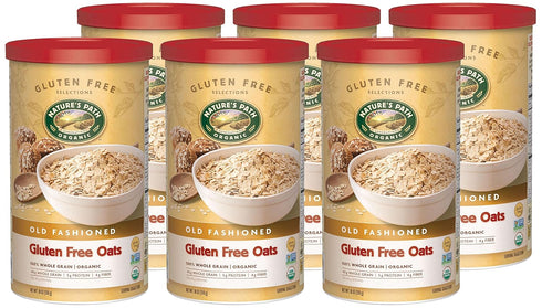 18 Oz (Pack 6) Nature's Path Organic Gluten Free Oats, Old Fashioned Oats, Canister