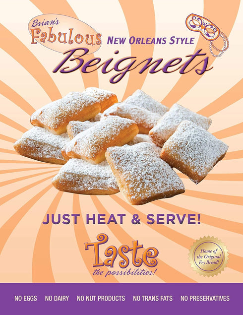 Brians Fabulous 100 Count Brian's Fabulous - - New Orleans Style Beignets - JUST HEAT and EAT