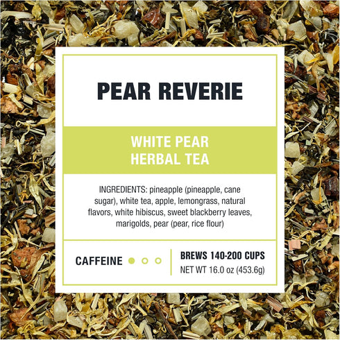 200 16 oz Tiesta Tea - Pear Reverie Tea, Loose Leaf, White Pear Herbal Tea, Premium Low Caffeine Tea Blend, Make Hot