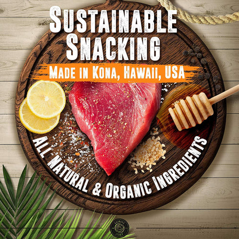 9g Omega-3's (5 pack, 0.50 oz) Kaimana Jerky Ahi Tuna Sampler Bundle - All Natural & Wild Caught Tuna Jerky. Made