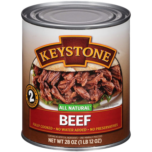 28 Pack 1 Keystone Meats All Natural Canned Beef Ounce Long Term Shelf Life Emergency Survival Food Canned Meat | Fully