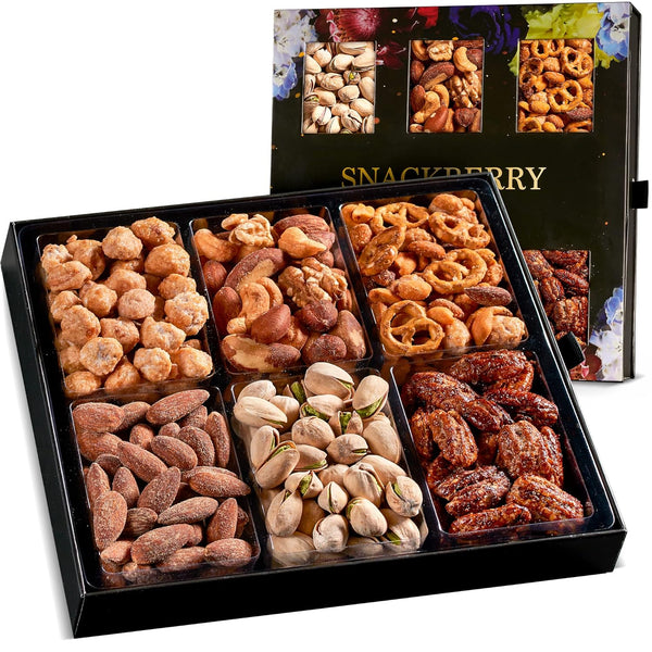 Holiday Mixed Nuts Gift Basket, in Elegant Drawer Gift Box, Gift Set