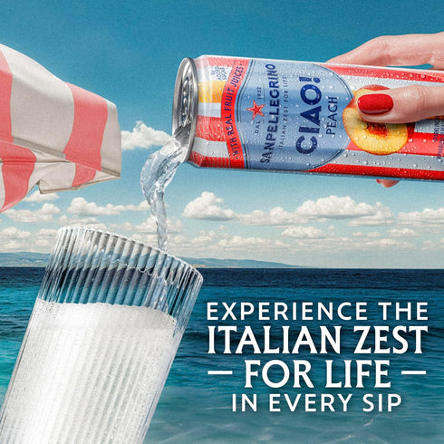 0g 24-Pack Sanpellegrino CIAO! Peach Sparkling Water, Low-Cal, Added Sugar