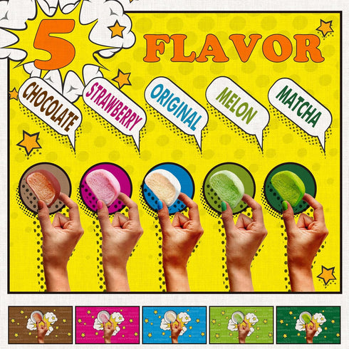 5 32 Mochi Ice Cream Kit DIY food kit Mochi maker (Makes flavors: Original, Chocolate, Matcha, Strawberry, Melon)