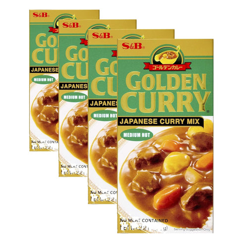 S&B , Golden Curry Japanese curry Mix, Medium Hot, 3.2 oz (Pack of