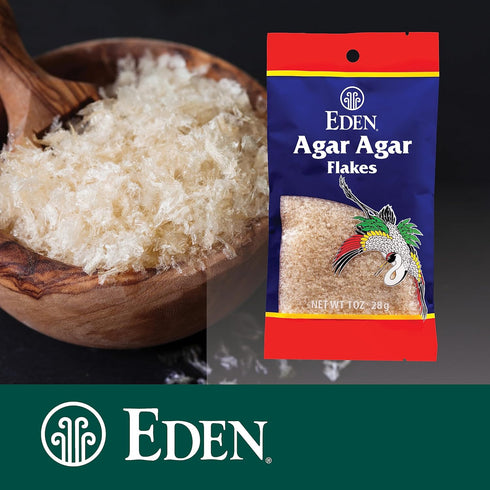 Eden Agar Agar Flakes, Traditional Odorless, Tasteless Seaweed Gelatin Substitute, Kanten, Japanese, Vegan, 1 oz