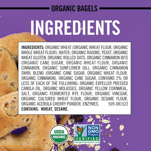 5 Count Dave's Killer Bread Cinnamon Raisin Remix Bagels, Organic Cinnamon Raisin Bagels