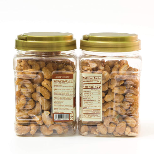 (14.1 oz) LAFOOCO Sea Salt Caramel Cashews, Vietnam Cashews, Lightly Salted, Sweet Tasty Snack, Rich in Nutrients