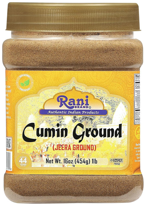 Rani Cumin (Jeera) Powder Spice, 16oz (1lb) 454g PET Jar, All Natural, Vegan, Gluten Friendly, NON-GMO, Kosher, Indian