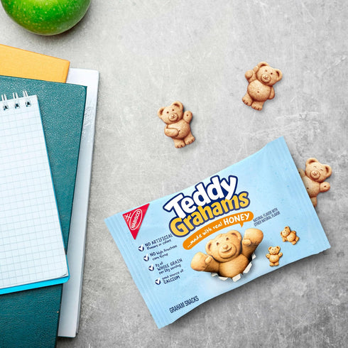 40 Packs (4 TEDDY GRAHAMS Honey Graham Snacks, Kids Snack Boxes)