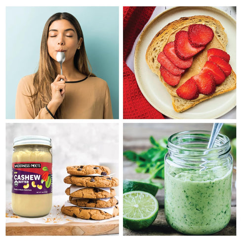 16 (Pack 2) Wilderness Poets, Organic Cashew Butter - Raw, Vegan, Paleo, No Added Sugar - Ounce of - Glass Jar
