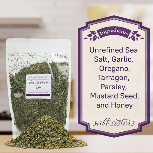 1lb s.a.l.t. sisters French Herb Salt | All-Natural, Gluten Free, MSG Free, Non-GMO | Easily Dissolvable Herb Blend