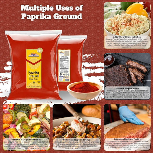 80oz (5lbs) 2.27kg Rani Paprika (Deggi Mirch, Low Heat) Spice Powder, Ground Bulk ~ All Natural, Salt-Free | Vegan | No