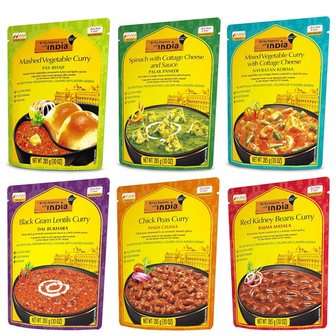 Kitchens of India Ready To Eat Dinner Variety Pack of 6 -