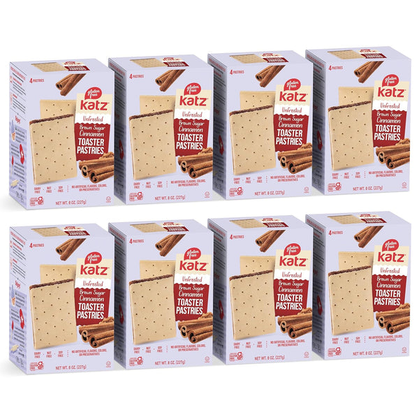 Katz Gluten Free Unfrosted Cinnamon Toaster Pastries. School Snacks. Free of Dairy,