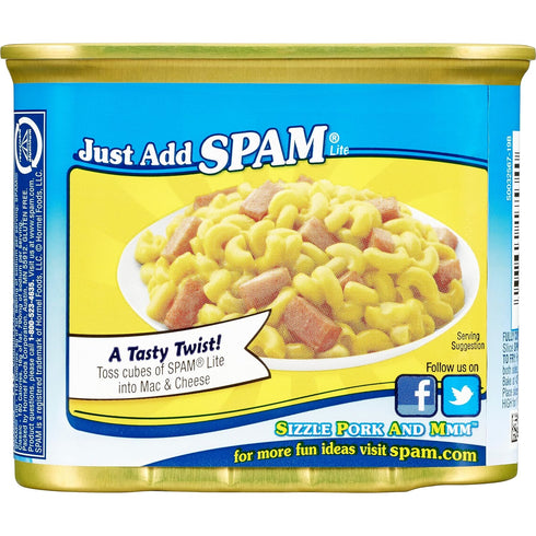 12 oz (12 Pack) SPAM Lite, SPAM Canned Meat, Can