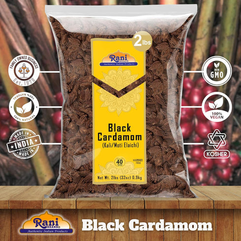 32oz (2lbs) 908g Rani Black Cardamom Pods (Kali Elachi) Whole Indian Spice Bulk ~ All Natural | Vegan | Gluten Friendly