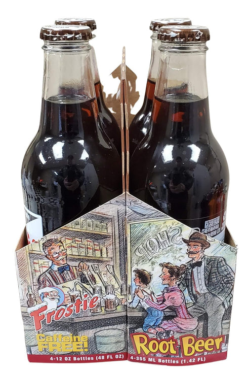 12 12) Frostie Soda ounce Glass Bottles (Root Beer