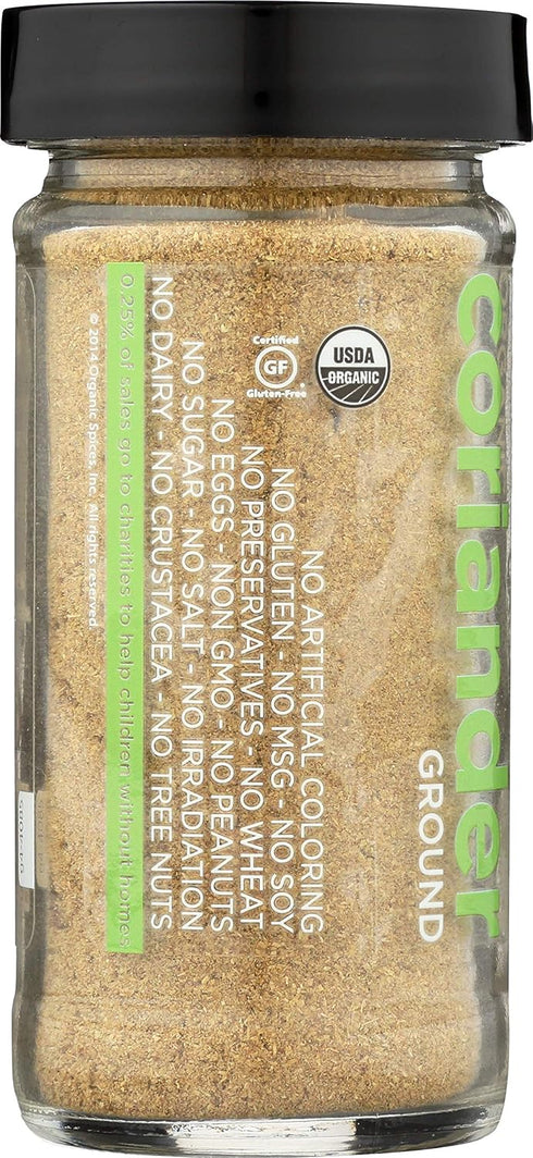 Spicely Organic Coriander Powder, 1.40 Ounce Jar, Certified Gluten Free