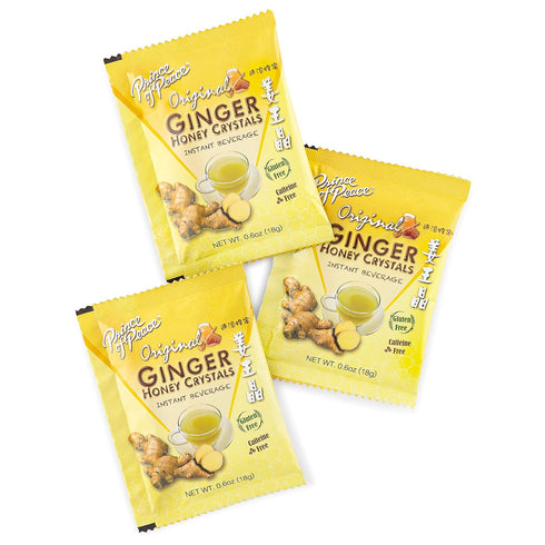 2 Pack 30 Prince of Peace Instant Lemon Ginger Honey Crystals, of Sachets Instant Hot or Cold Beverage Easy to Brew