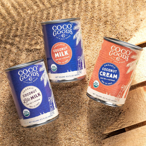 13.5 oz 6 pack CocoGoods Co Single-Origin Organic Coconut Milk fl. - Gluten-free, Non-GMO, Vegan, & Dairy-free
