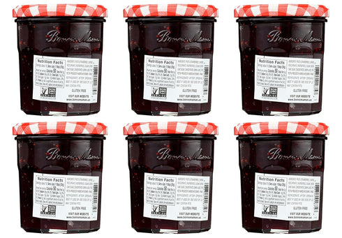 13 oz (Pack 6) Bonne Maman Four Fruit Preserves, Glass Jars of Non-GMO, Made with Simple Ingredients