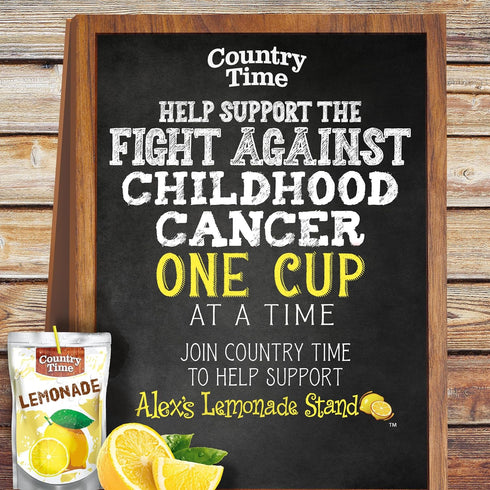 Country 10 6 oz Time Ready to Drink Flavored Drink, Pouches, for School Lunches and On-the-Go Hydration, Lemonade, No