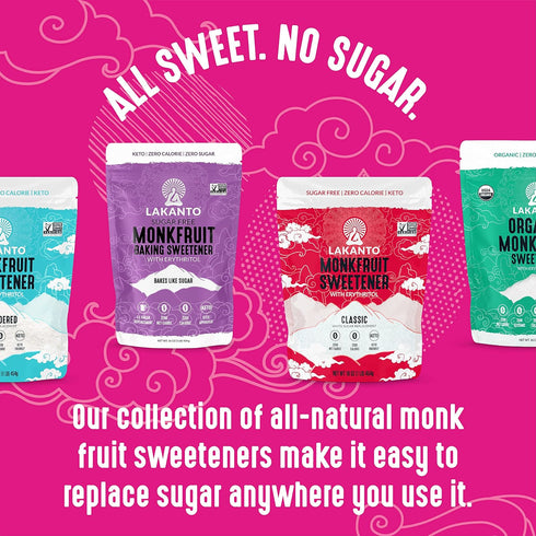 1 Lb Lakanto Brown Monk Fruit Sweetener With Erythritol, Brown Sugar Substitute Sweetener For Baking, Coffee, Oatmeal