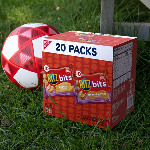 Pack, 20 Packs RITZ Bits Cheese and RITZ Bits Peanut Butter Sandwich Crackers Variety Lunch Snacks, Snack