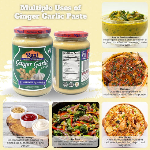 26.5oz (750g) Rani Ginger Garlic Cooking Paste Glass Jar ~ Vegan | Gluten Free | NON-GMO | No Colors | Indian Origin