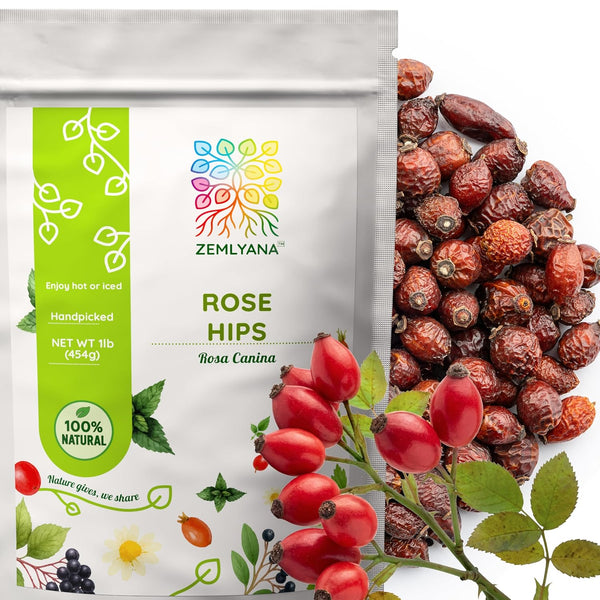 Rose Hips Tea - Dried Whole Rosehip Fruit Herb (Rosa Canina) -