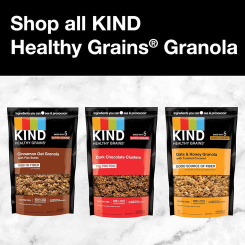 6g 11oz, 6 Count Kind Healthy Grains Granola, Cinnamon Oat Clusters with Flax Seeds, Gluten Free, Healthy Snack Mix