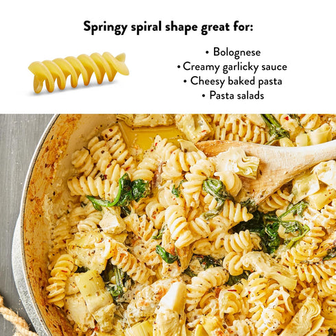100% Natural,1 (7 Pack) DeLallo Fusilli Pasta, Twisted Shape, Corkscrew Pasta Made in Italy, Bronze Cut, Made with Only