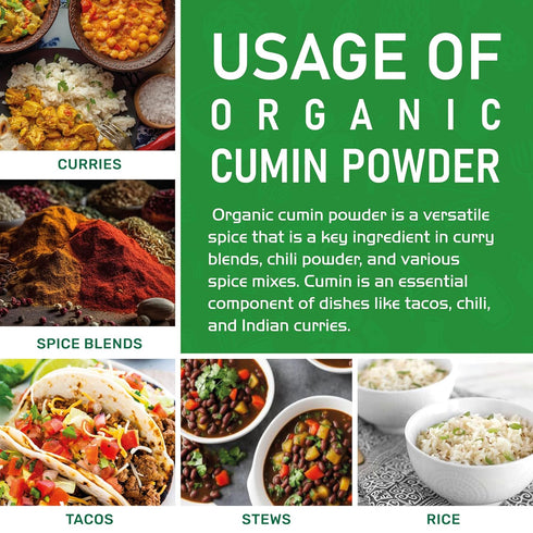 1 100% (packaging Jiva Organics Organic Ground Cumin Powder Pound Jar - Pure & Non-GMO, Cumin Seed Powder may vary)
