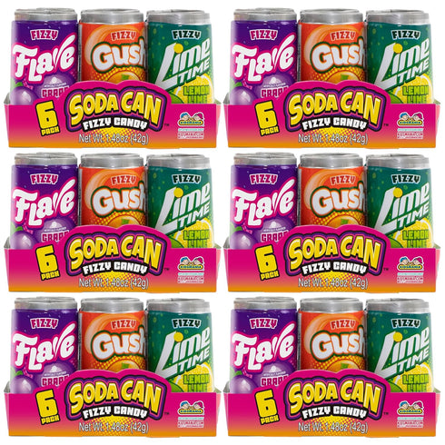 Kidsmania 36 Mini Soda Can Fizzy Candy, 1.48 oz, Goody Bag Filler -